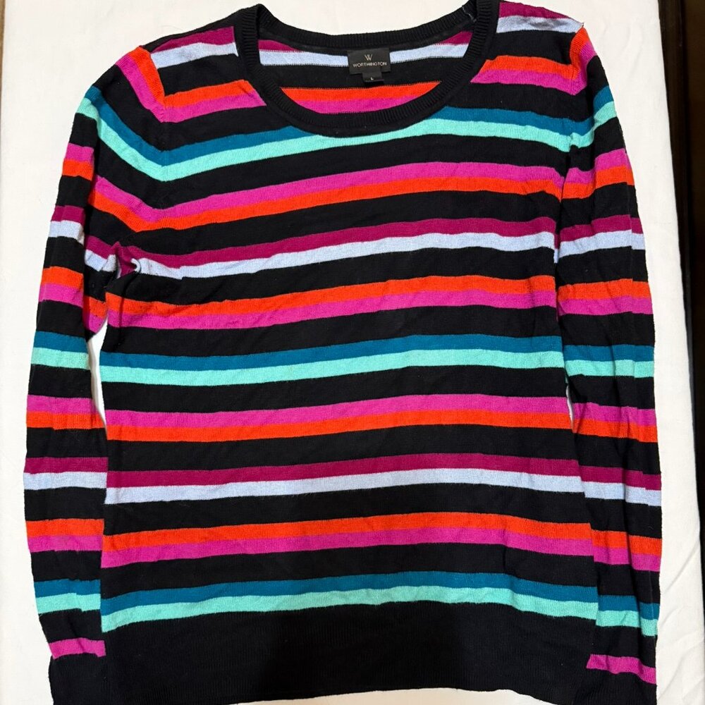 Worthington - Long-sleeve Multi-color Sweater